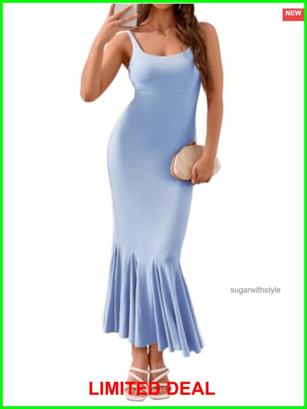Mermaid Formal Maxi Dress Sleeveless Spaghetti Strap Bodycon Evening Gown